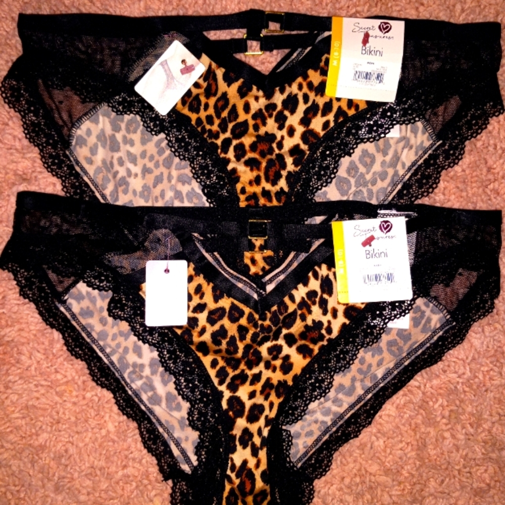 NWTs (2) Secret Treasures* Leopard Bikini Panties